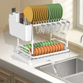 2-Tier Dish Racks for Kitchen Counter, Multifunctional Dish Drying Rack, Large Capacity Metal Kitchen Dishes Drying Rack