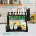 2-Tier Dish Racks for Kitchen Counter, Multifunctional Dish Drying Rack, Large Capacity Metal Kitchen Dishes Drying Rack