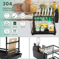 2-Tier Dish Racks for Kitchen Counter, Multifunctional Dish Drying Rack, Large Capacity Metal Kitchen Dishes Drying Rack