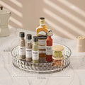 360 Degree Rotating Kitchen Countertop Organizer, Spice Rack for Cabinet Soy Sauce Bottle Storage, Fruit Plate Tray Desktop