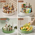 360 Degree Rotating Kitchen Countertop Organizer, Spice Rack for Cabinet Soy Sauce Bottle Storage, Fruit Plate Tray Desktop